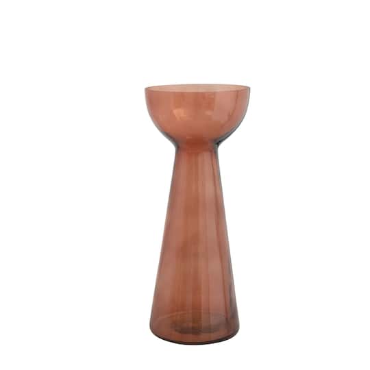 12&#x22; Brown Modern Glass Vase